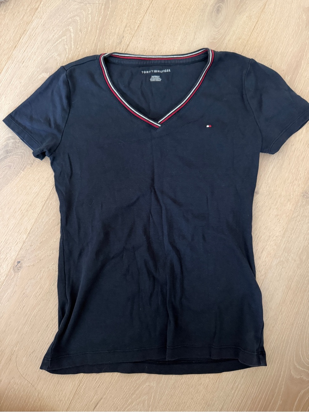 Tommy Hilfiger Black V-Neck Short Sleeve Tee